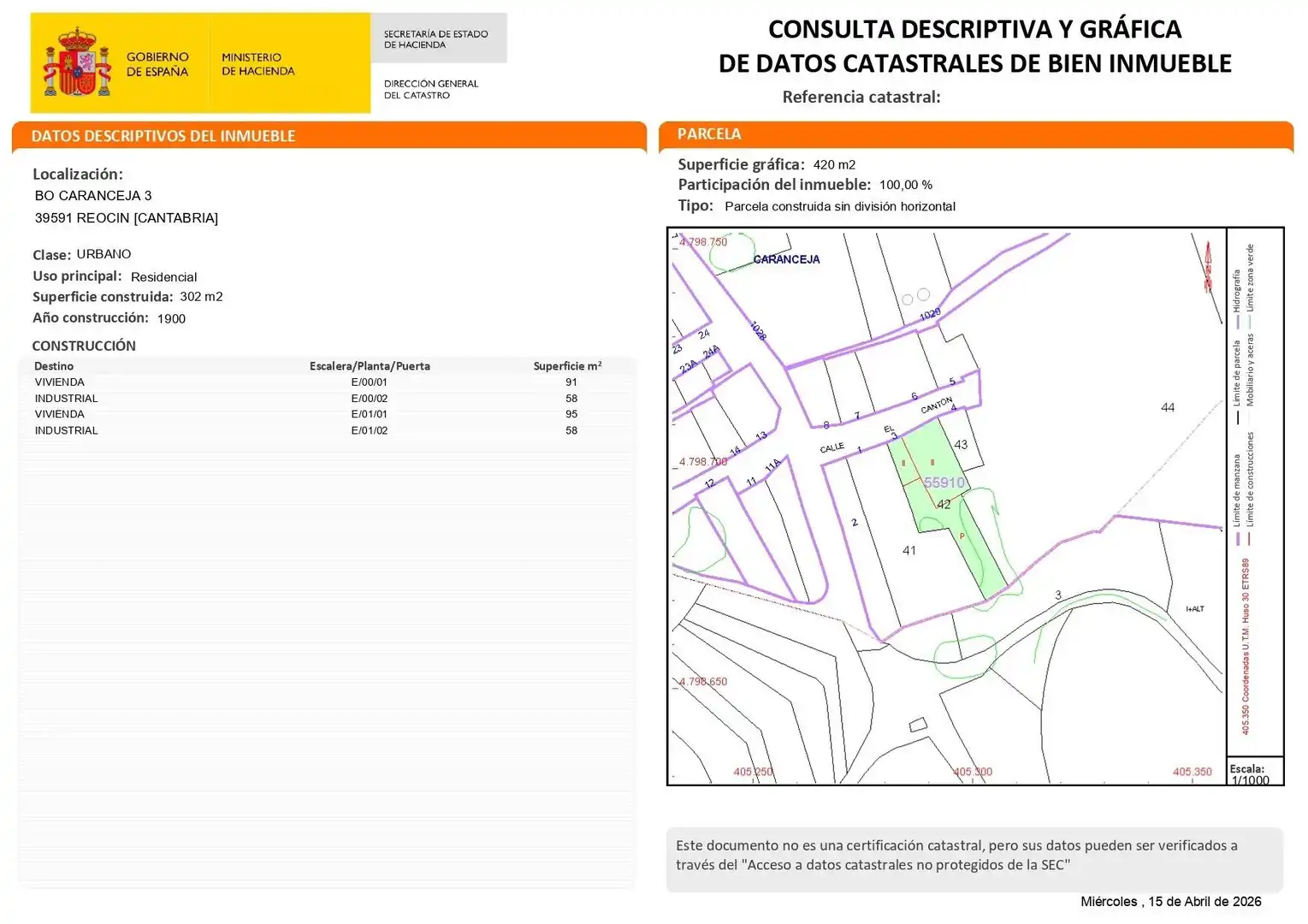 Vista exterior de Casa o xalet en venda en Reocín amb Jardí privat