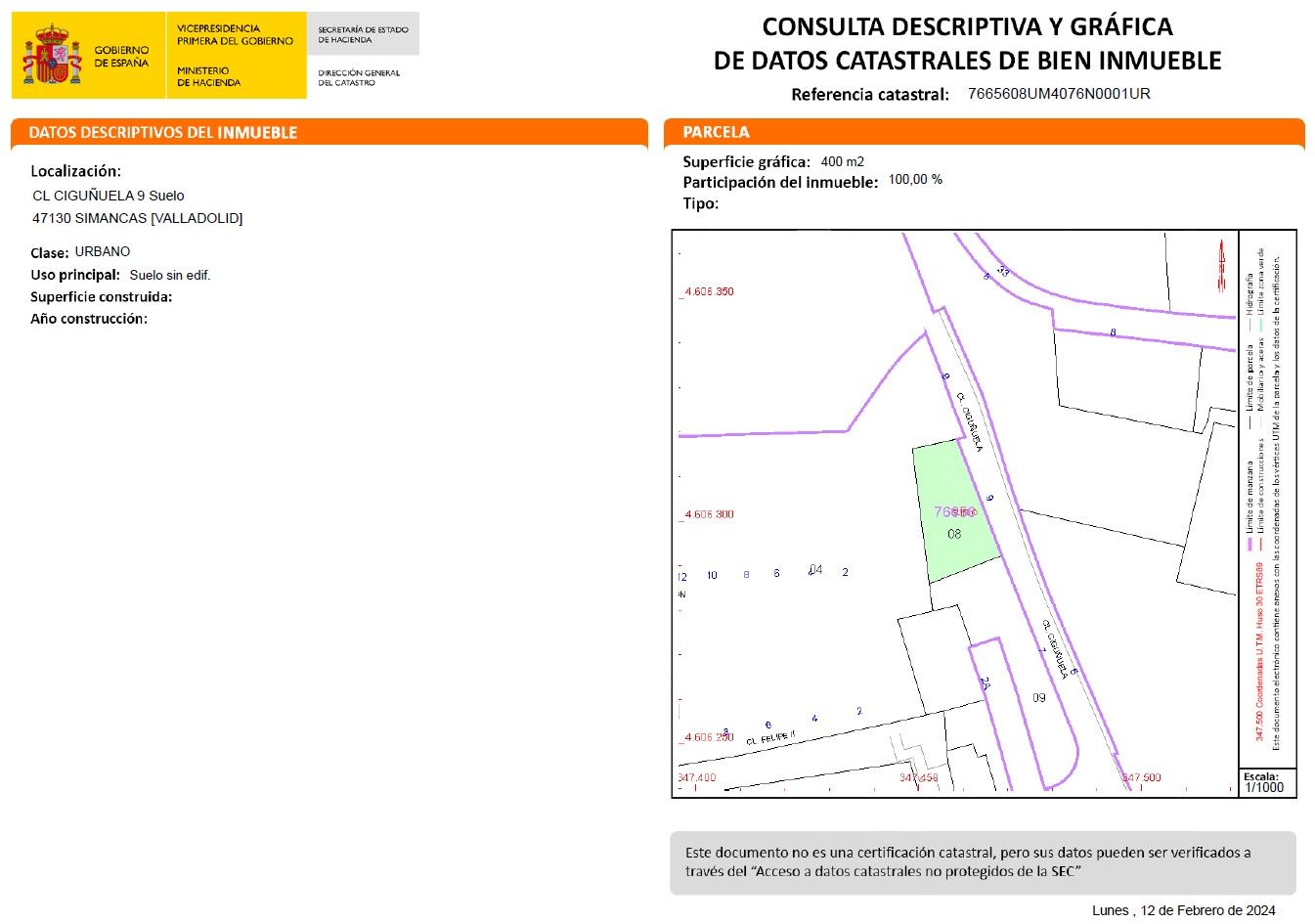 Residential for sale in Calle Ciguñuela, 8, Simancas