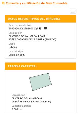 Terreno residencial en Venta en Calle Cerro de la Horca, 4 en Cabañas de la Sagra