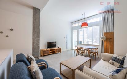 Sala d'estar de Loft de lloguer en  Madrid Capital amb Aire condicionat i Terrassa