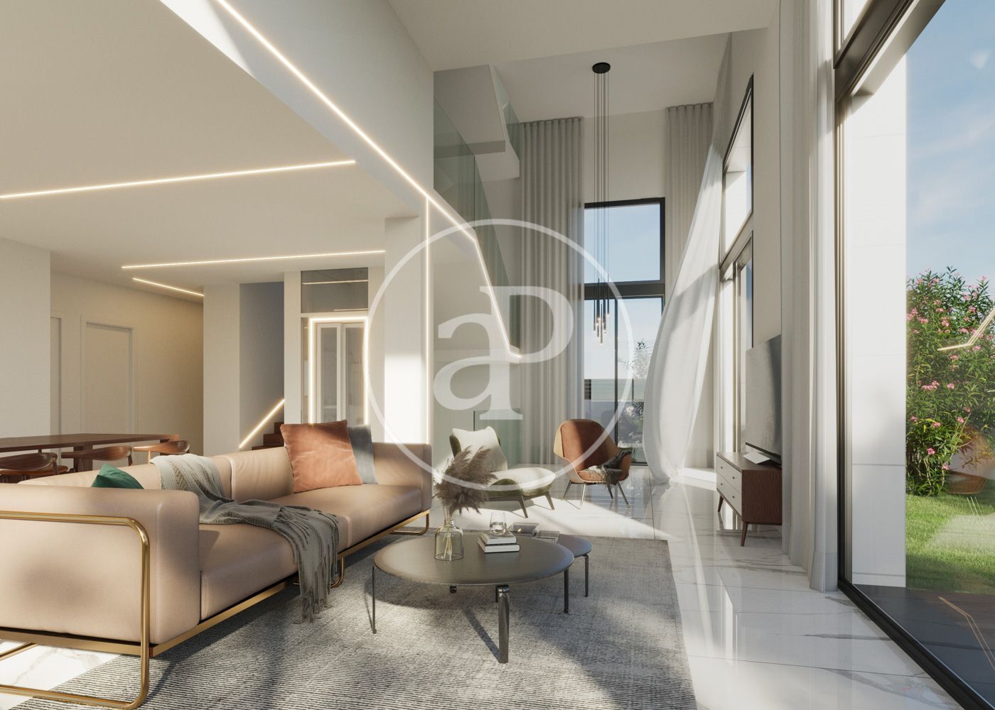 Sala d'estar de Casa o xalet en venda en Montgat amb Aire condicionat, Calefacció i Jardí privat