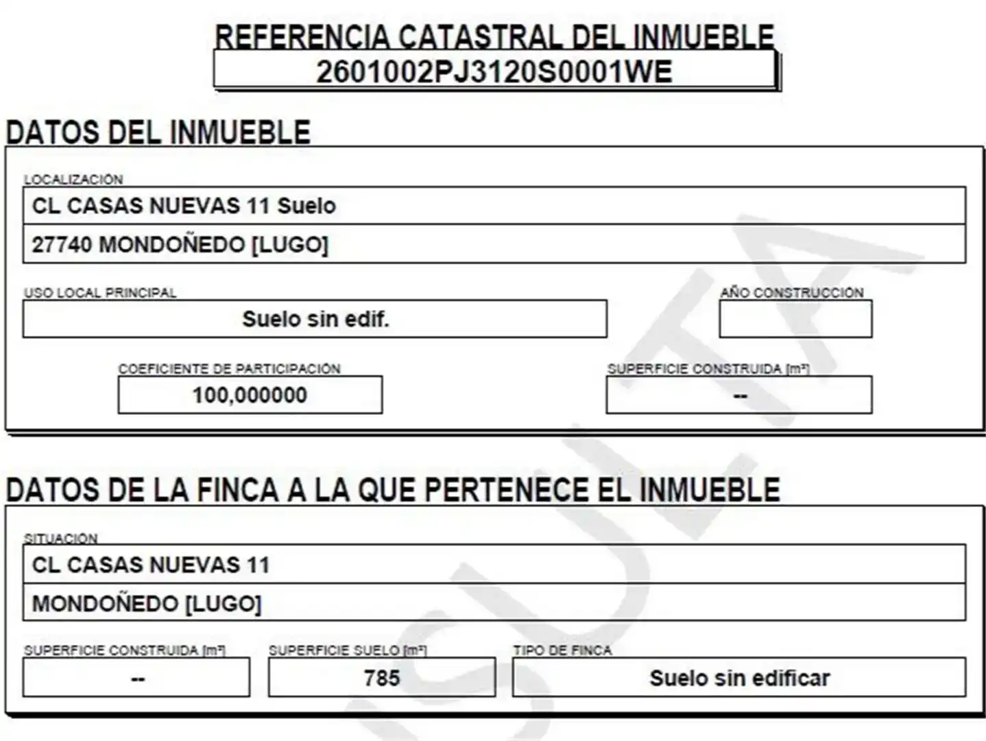 Residencial en venta en Mondoñedo