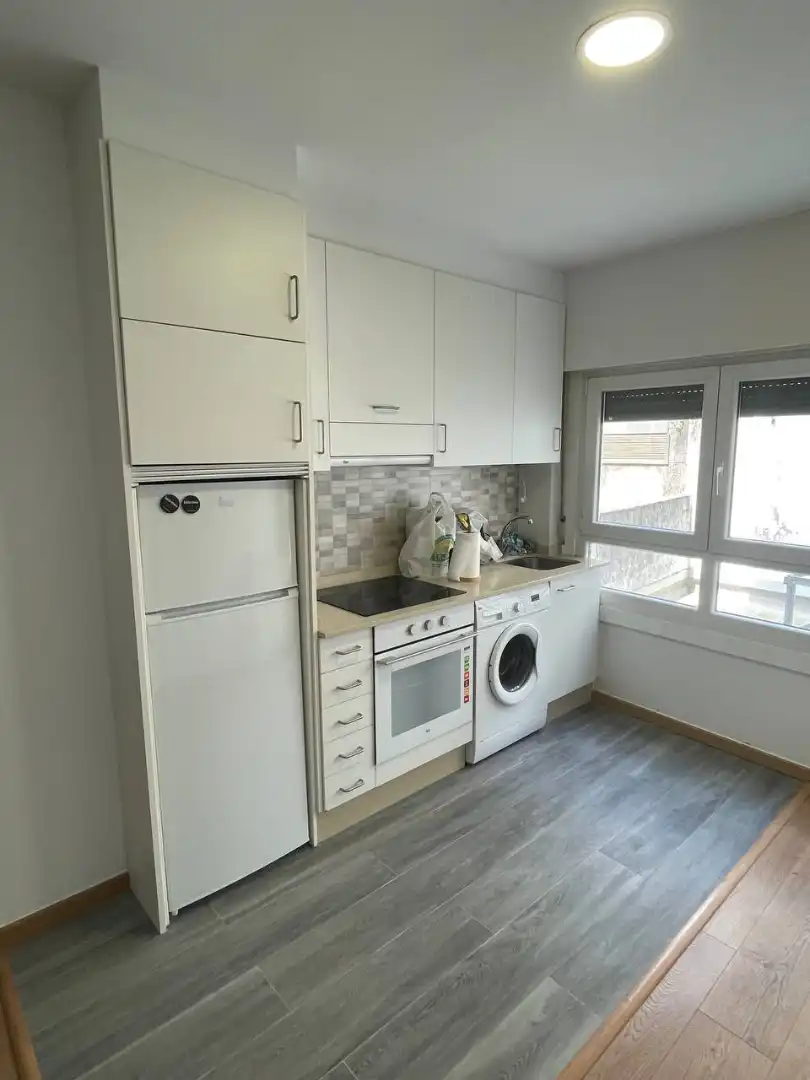 Kitchen of Apartments for rent in A Coruña Capital   with Parquet flooring, Furnished and Oven