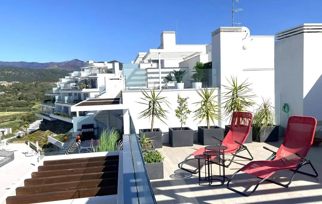 Terrace of Attic for rent in Estepona  with Air Conditioner, Heating and Private garden