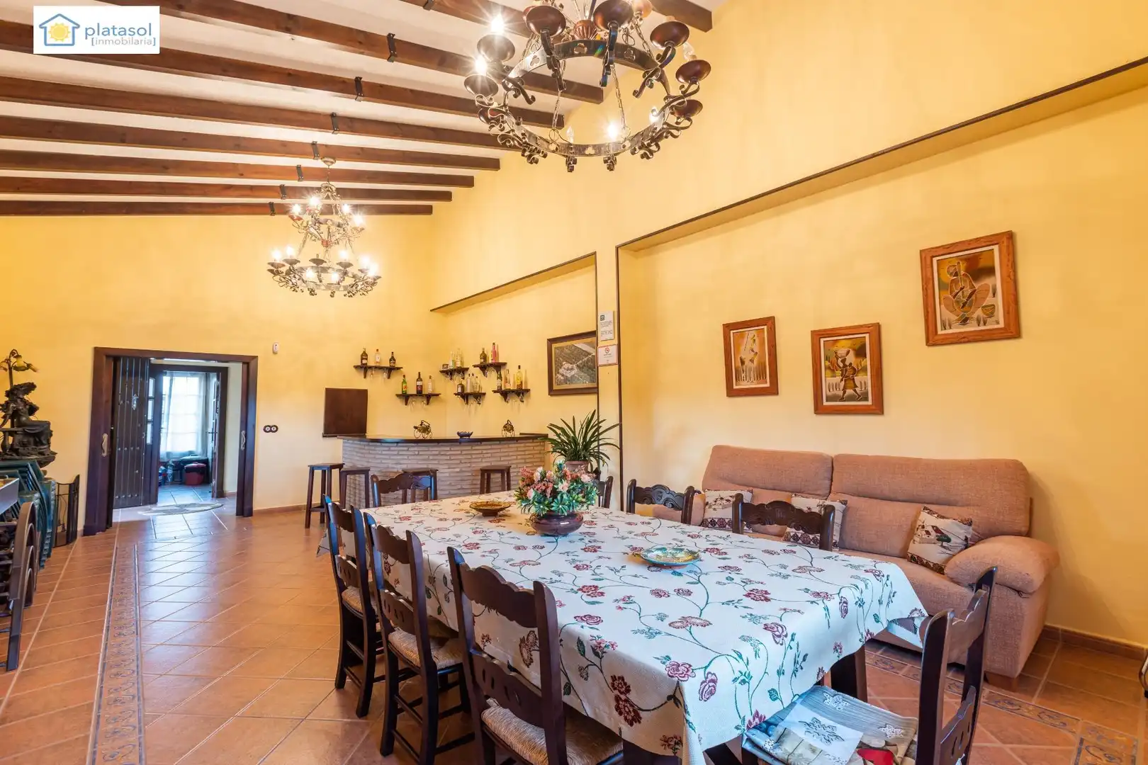 Comedor de Finca rústica en venta en Chucena con Aire acondicionado, Calefacción y Jardín privado