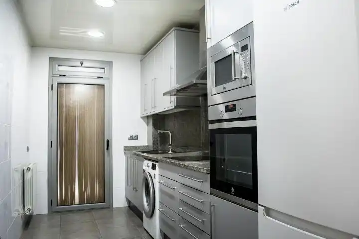 Kitchen of Flat for sale in Badalona  with Air Conditioner, Heating and Parquet flooring