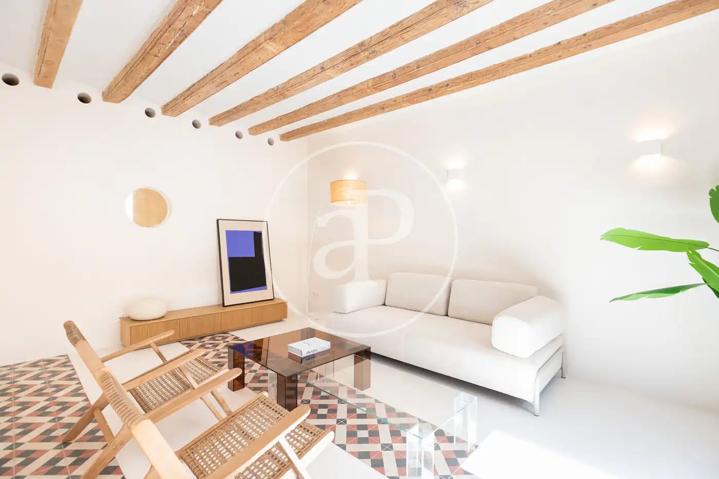 Sala de estar de Piso en venta en Barcelona con Calefacción, Amueblado y Balcón