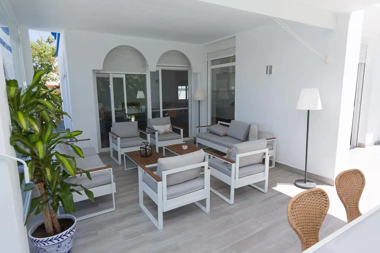 Terraza de Casa o chalet de alquiler en Sanlúcar de Barrameda con Aire acondicionado, Jardín privado y Terraza