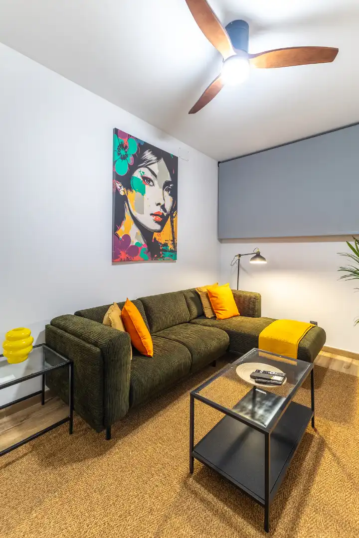 Sala d'estar de Apartament de lloguer en Madrid amb Aire condicionat, Calefacció i Moblat
