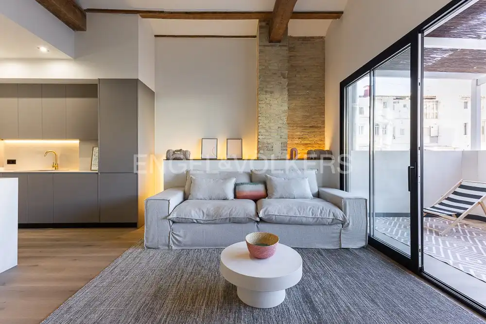 Living room of Flat for rent in Valencia  with Air Conditioner, Heating and Terrace