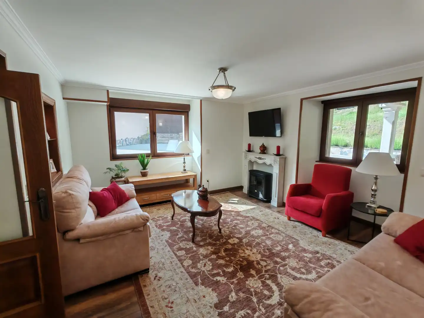 Sala de estar de Casa o chalet en venta en O Pino  con Calefacción, Jardín privado y Trastero