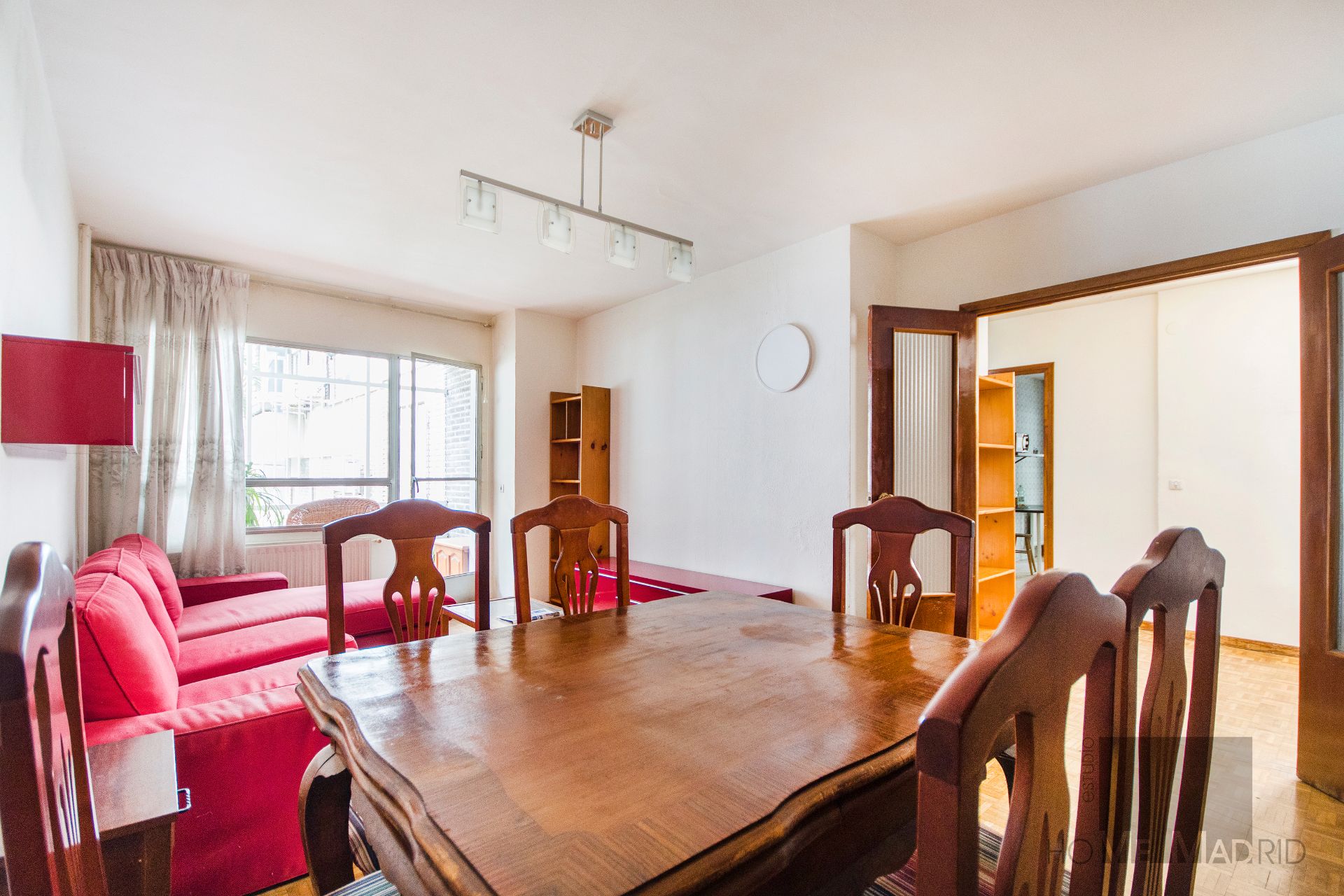 Dining room of Flat for sale in  Madrid Capital  with Heating, Parquet flooring and Terrace