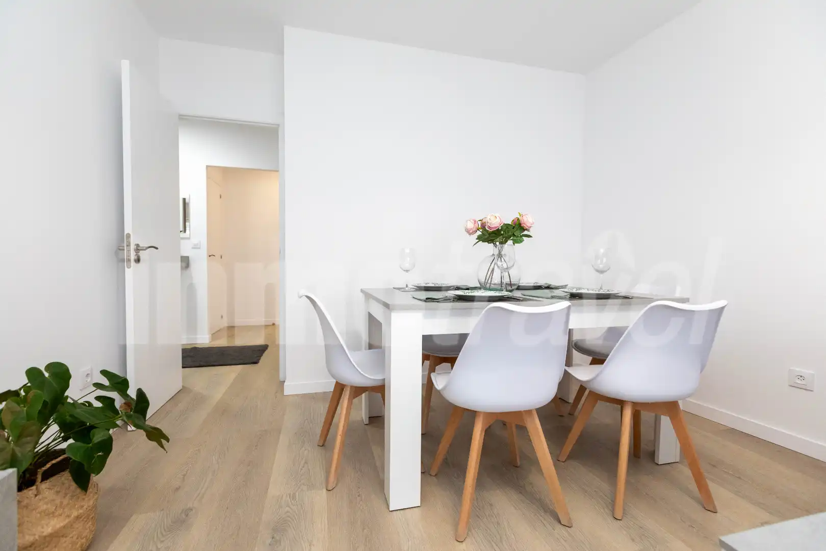 Dining room of Flat for rent in Sanxenxo  with Heating, Parquet flooring and Furnished