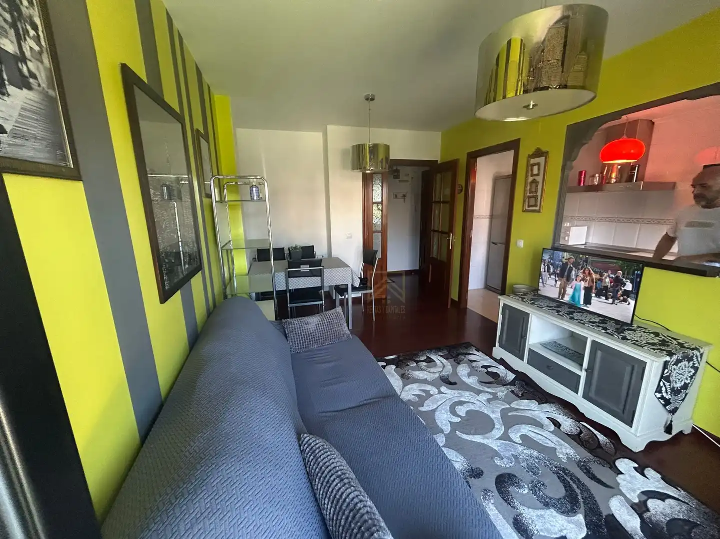 Sala de estar de Piso de alquiler en Polanco con Calefacción y Parquet