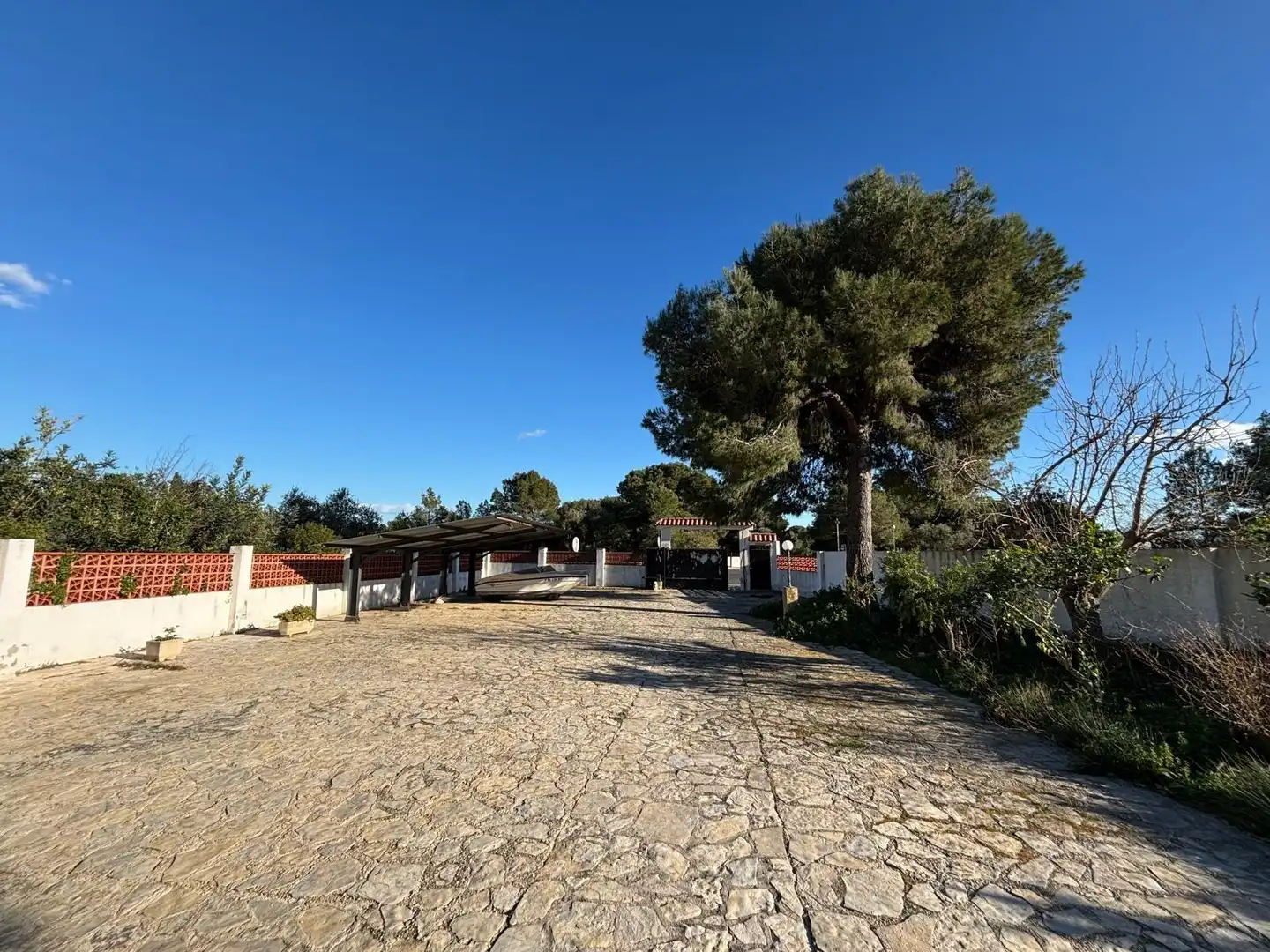 Vista exterior de Casa o xalet en venda en Alcanar amb Jardí privat, Traster i Piscina
