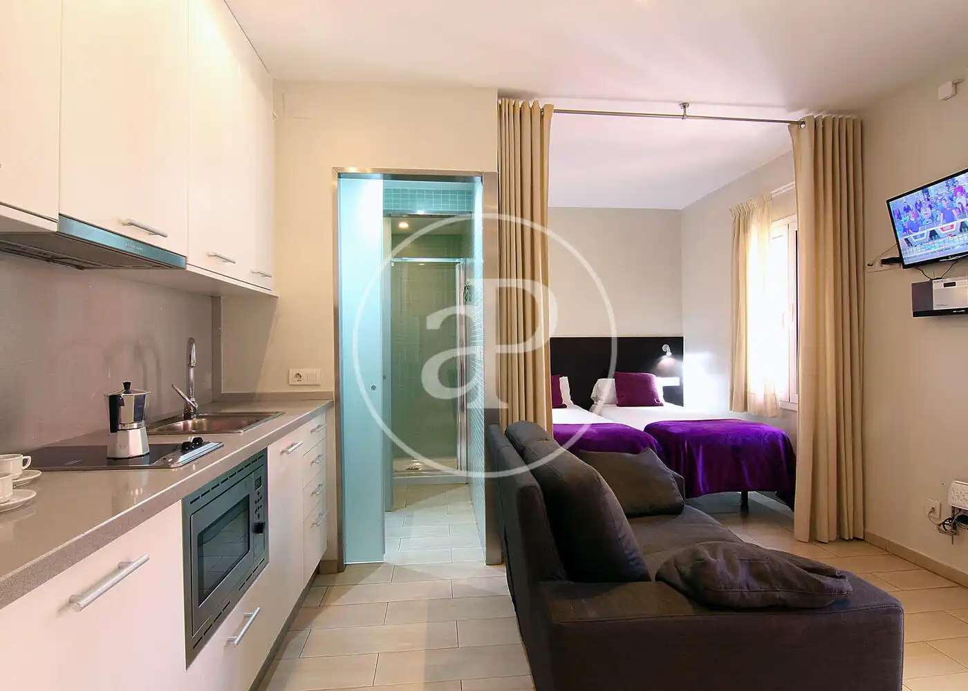 Schlafzimmer von Wohnung zum Verkauf in Barcelona mit Klimaanlage, Heizung und Möbliert