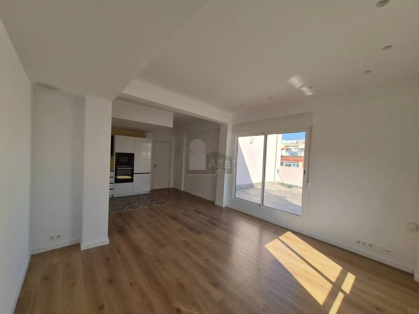 Living room of Attic for rent in Valencia  with Air Conditioner, Parquet flooring and Terrace