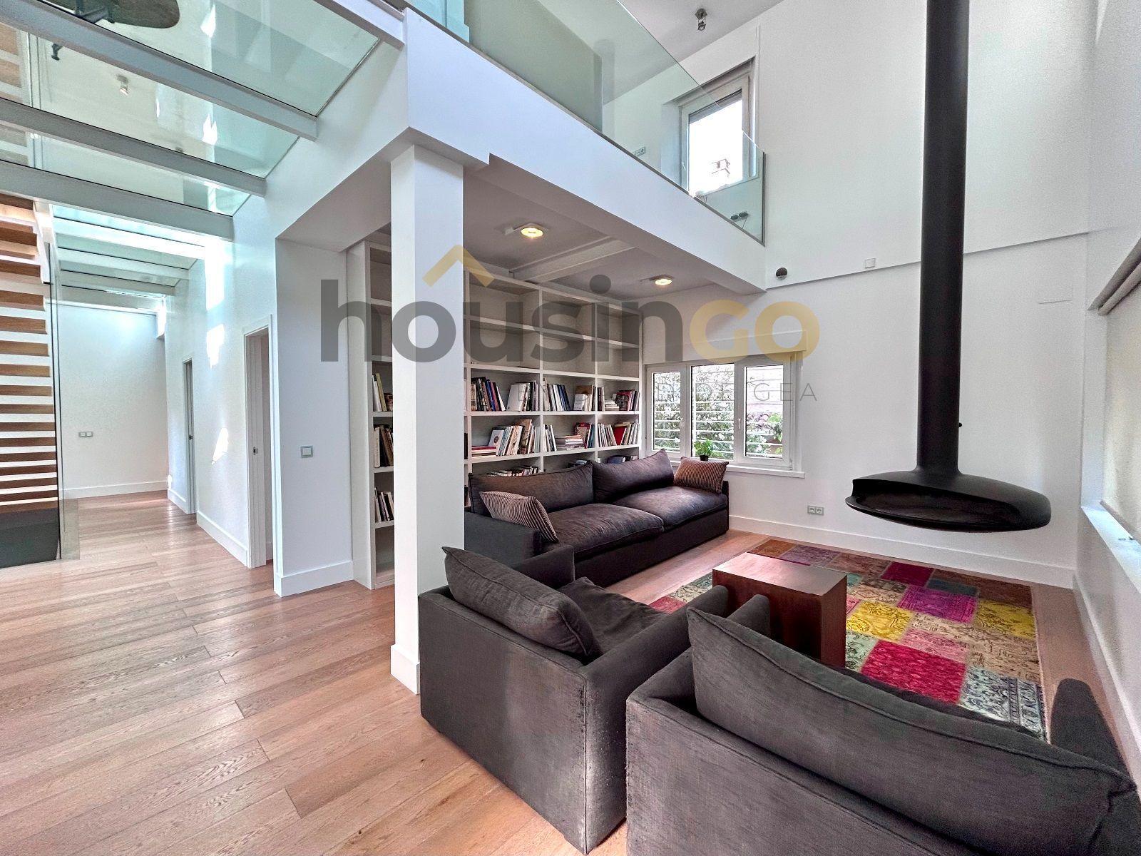 Sala d'estar de Estudi de lloguer en  Madrid Capital amb Aire condicionat, Calefacció i Parquet