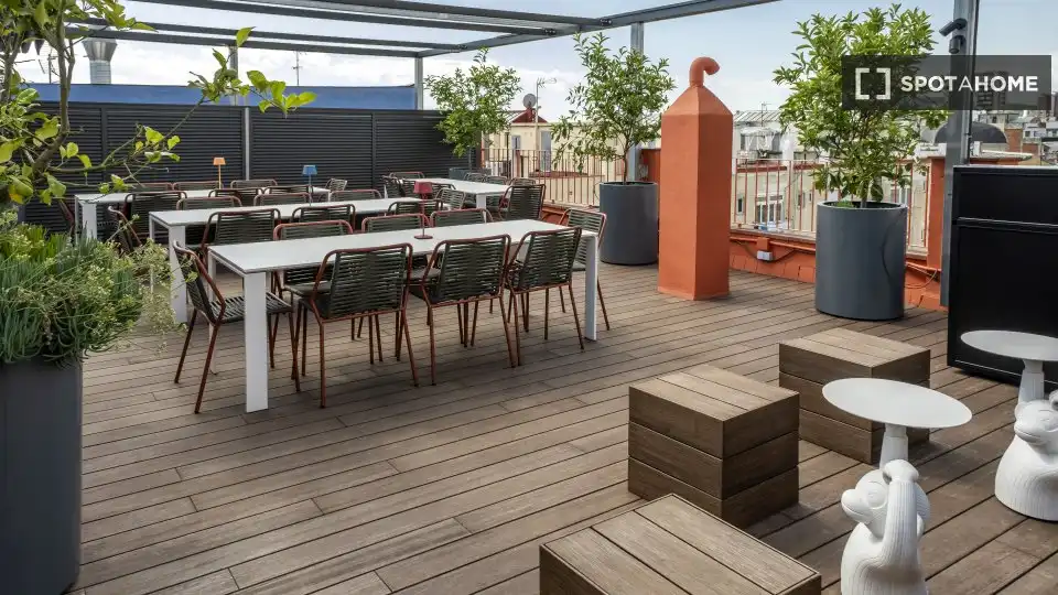 Terrasse von Wohnung zur Miete in Barcelona mit Klimaanlage, Heizung und Möbliert