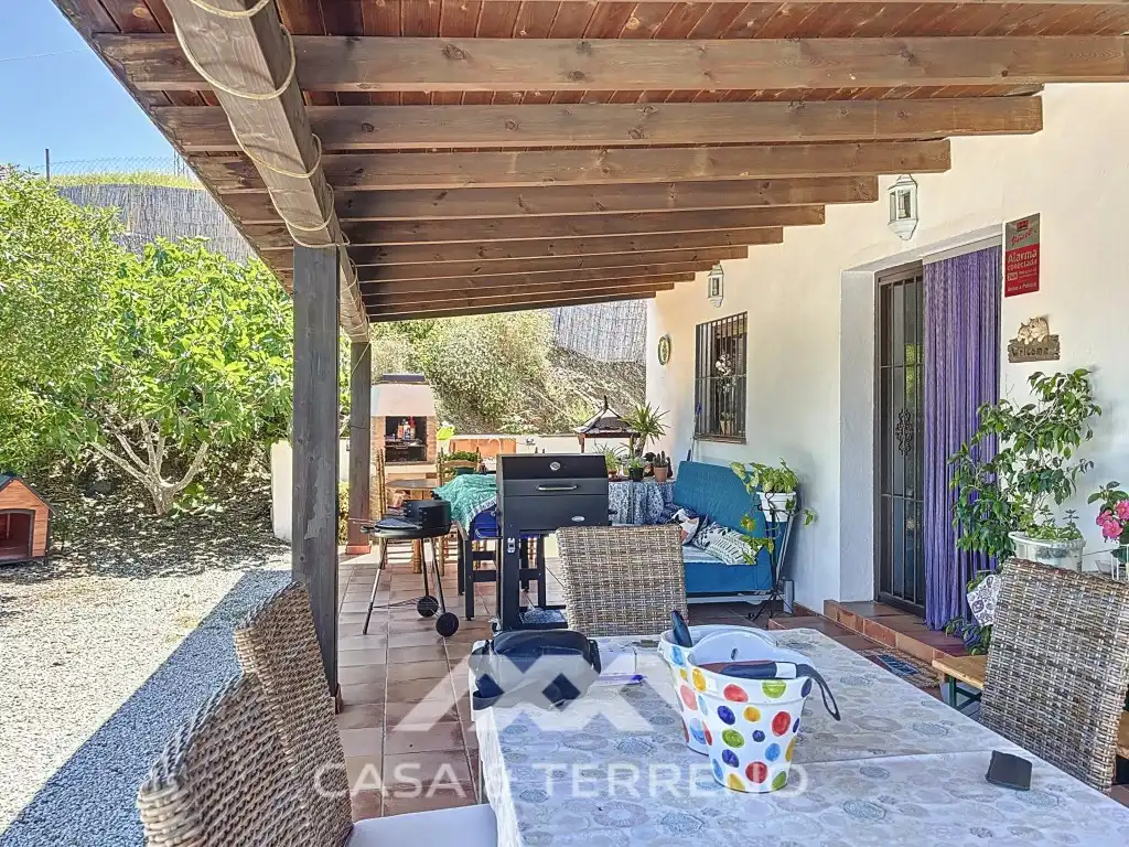 Terrace of Country homes for sale in El Borge  with Air Conditioner and Swimming Pool