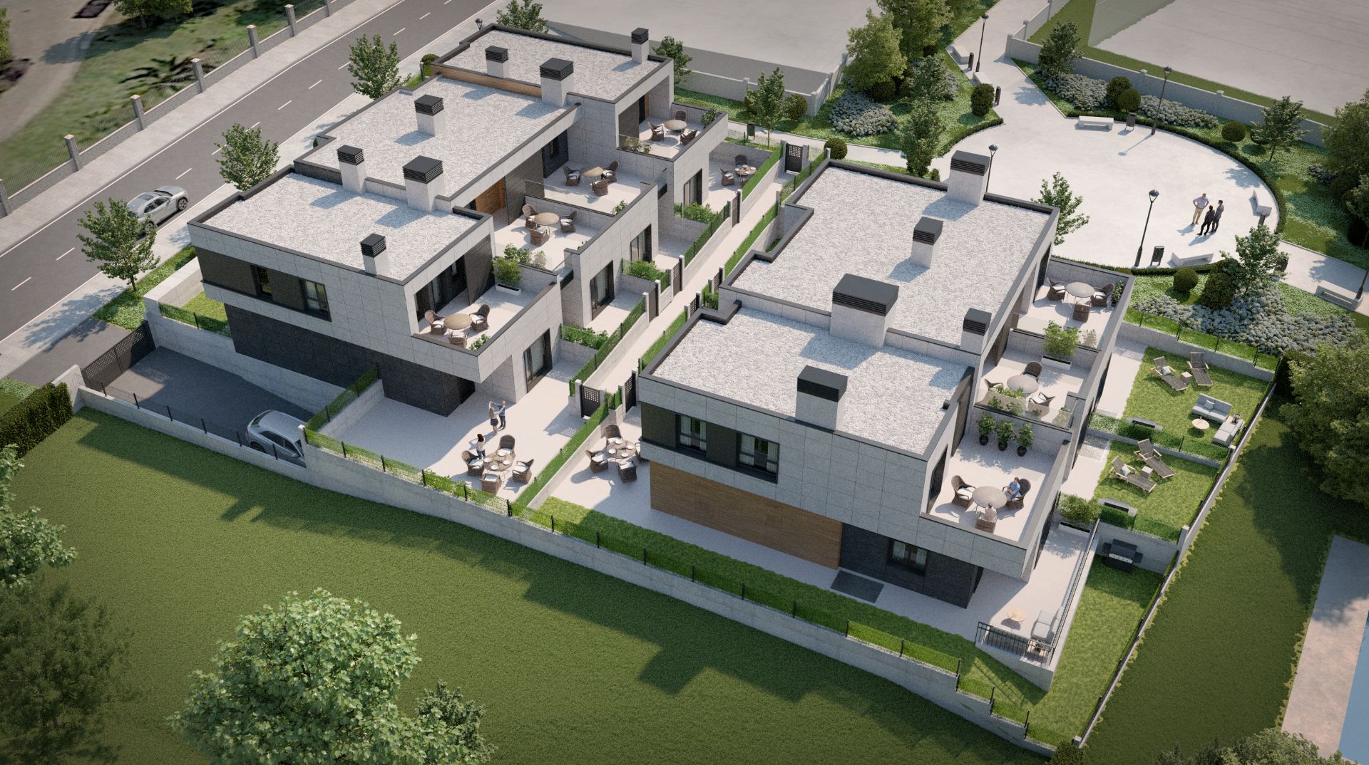 Exterior view of Single-family semi-detached for sale in Berango  with Heating, Private garden and Parquet flooring