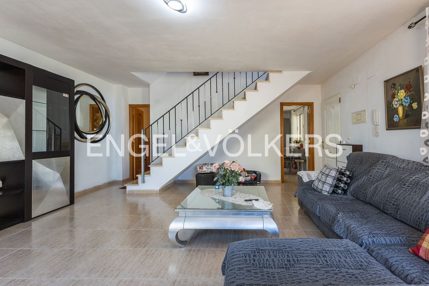 Sala d'estar de Casa adosada de lloguer en Cullera amb Aire condicionat, Calefacció i Terrassa