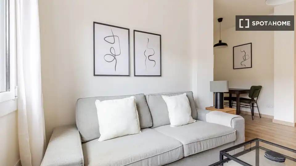 Sala d'estar de Apartament per a compartir en Barcelona amb Aire condicionat, Calefacció i Terrassa