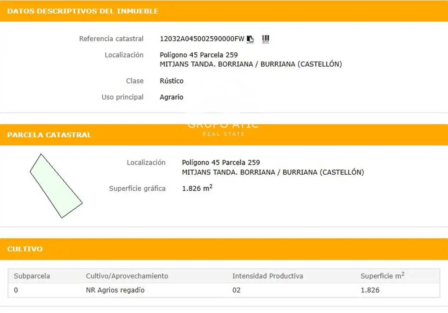 Terreno rústico en venta en Piscinas