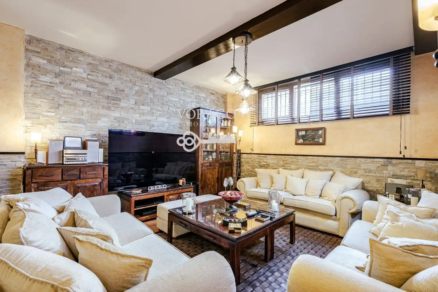 Sala de estar de Casa o chalet en venta en Meco con Jardín privado y Piscina