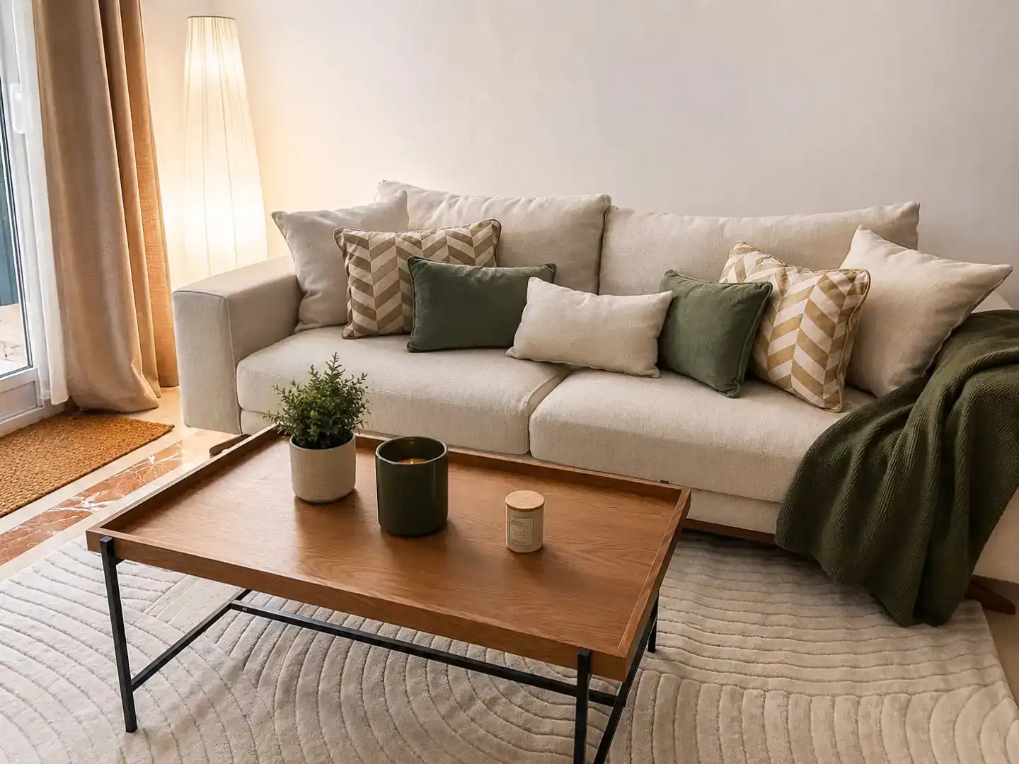 Wohnzimmer von Wohnung zur Miete in Estepona mit Klimaanlage, Schwimmbad und Balkon