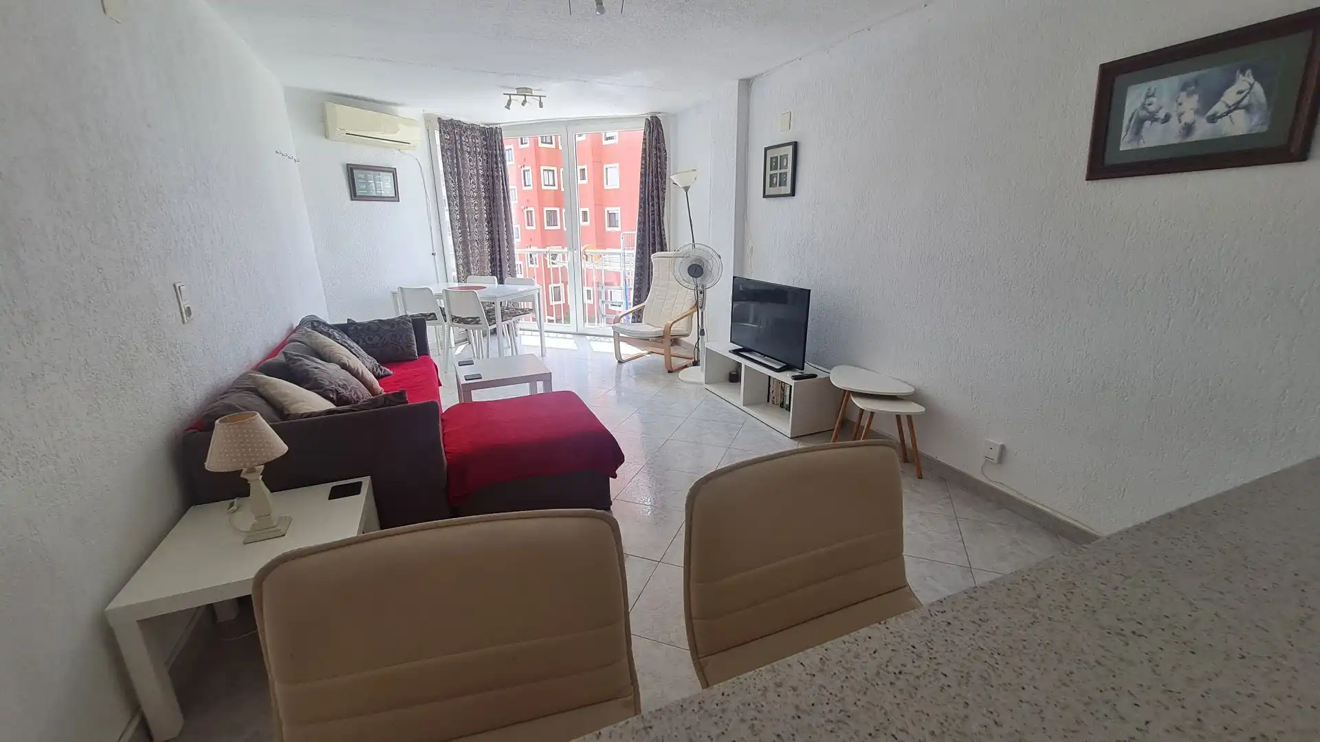 Wohnzimmer von Wohnungen zum Verkauf in Calpe / Calp mit Klimaanlage, Heizung und Terrasse