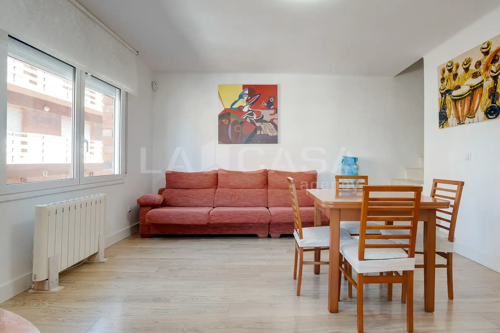 Wohnzimmer von Einfamilien-Reihenhaus zum Verkauf in Les Franqueses del Vallès mit Klimaanlage, Heizung und Parkett