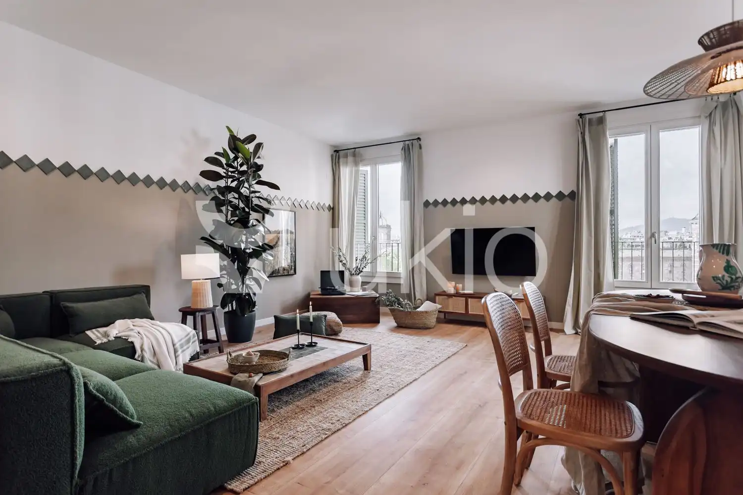 Wohnzimmer von Wohnungen zur Miete in Barcelona mit Klimaanlage, Heizung und Terrasse