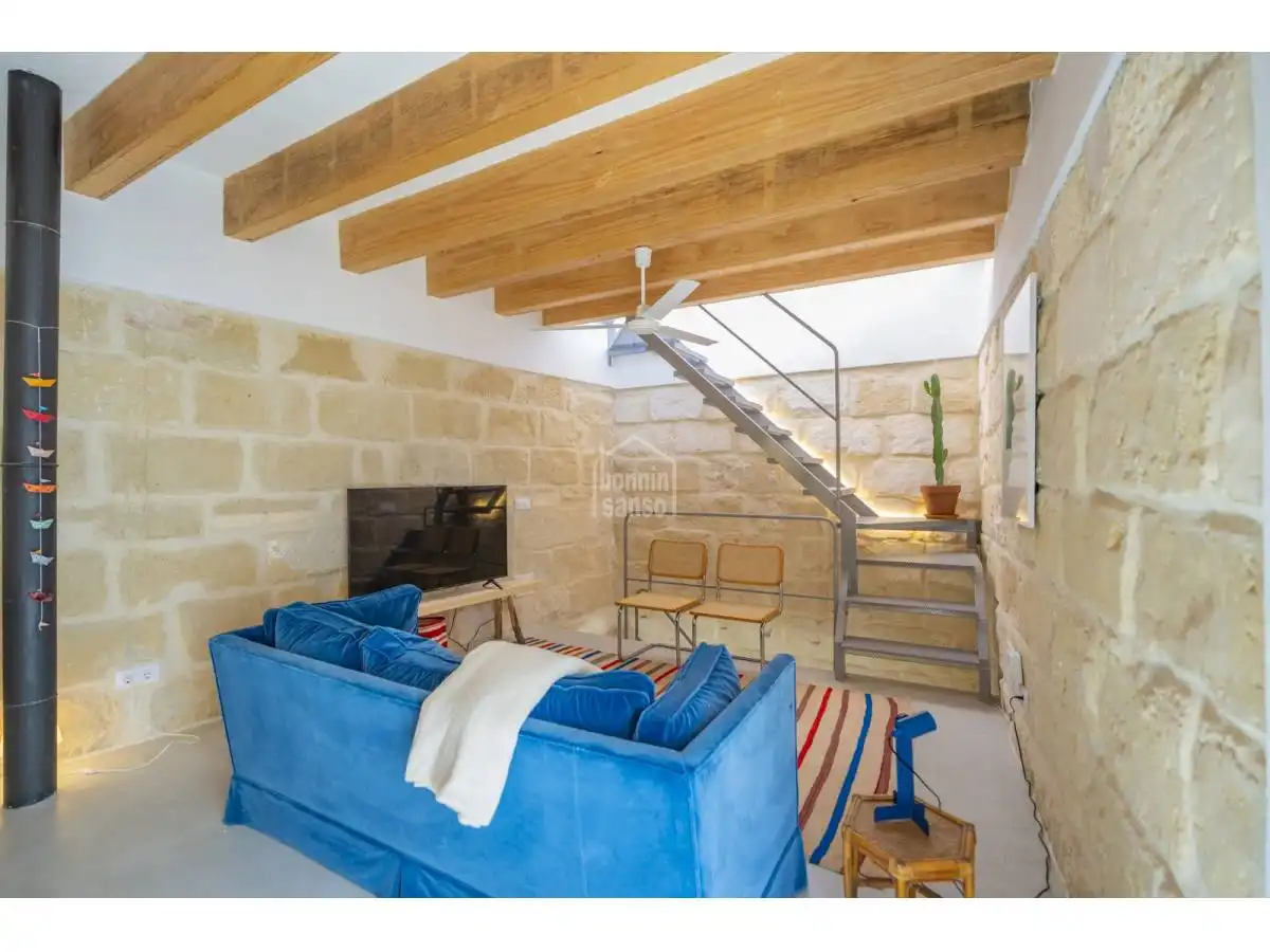 Sala de estar de Apartamento en venta en Alaior con Calefacción, Terraza y Amueblado
