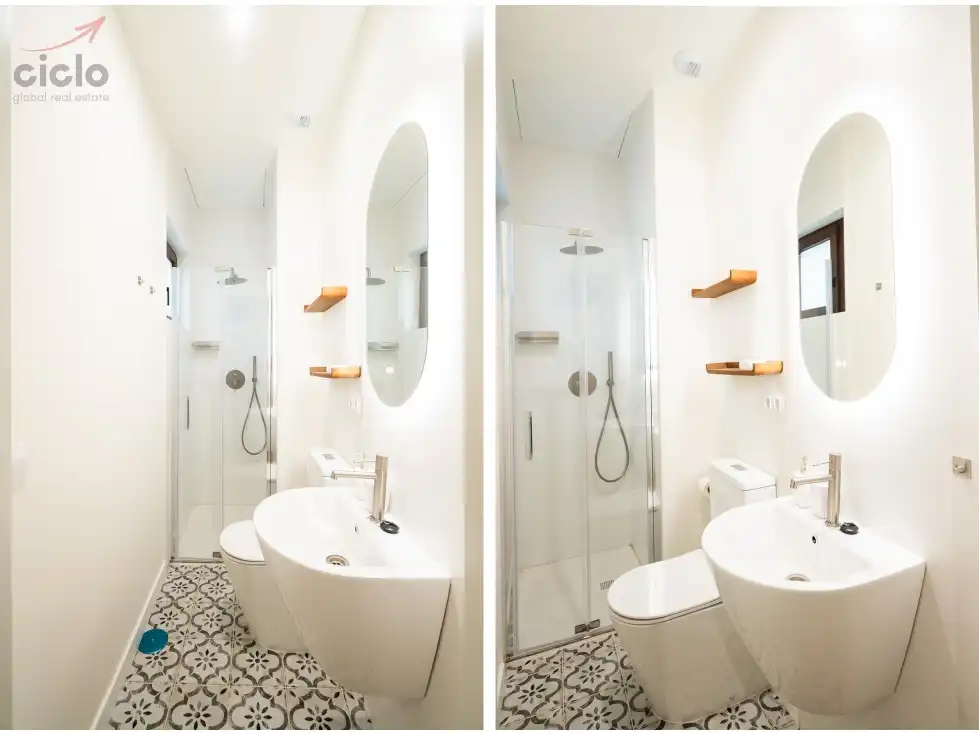Baño de Piso de alquiler en Sevilla con Terraza, Piscina y Amueblado