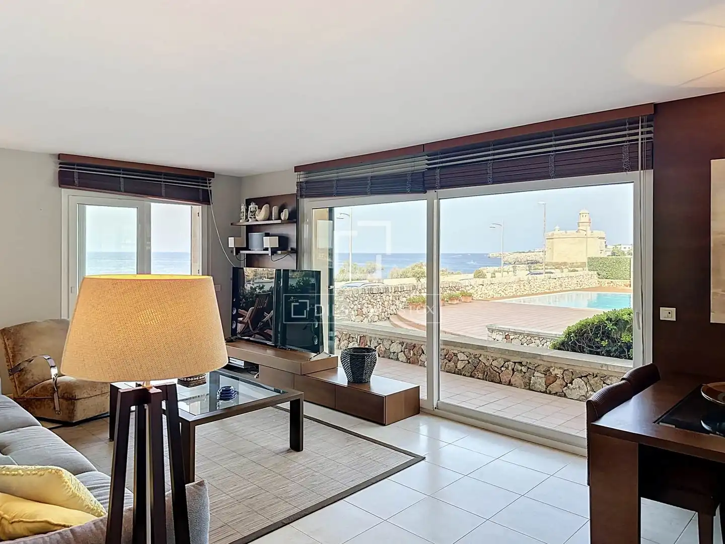 Wohnzimmer von Wohnung zur Miete in Ciutadella de Menorca mit Klimaanlage, Heizung und Privatgarten
