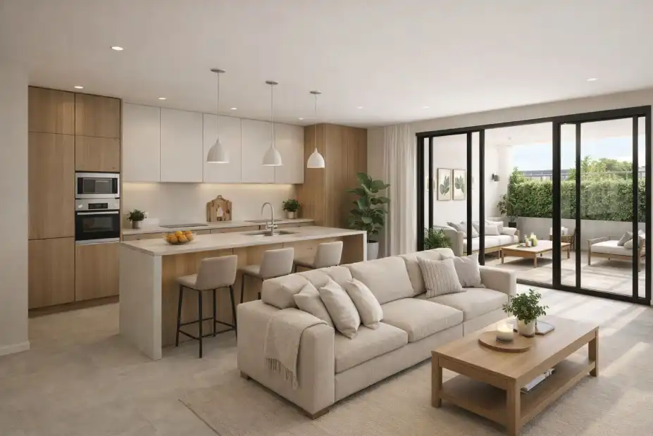 Wohnzimmer von Wohnung zum Verkauf in Pontevedra Capital  mit Heizung und Privatgarten