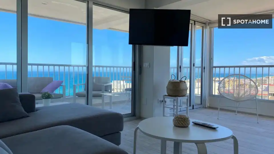 Living room of Flat for rent in Sueca  with Air Conditioner, Heating and Furnished
