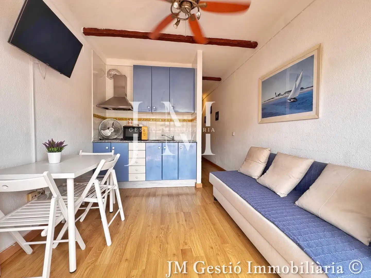 Wohnzimmer von Wohnungen zum Verkauf in Empuriabrava mit Klimaanlage, Parkett und Möbliert