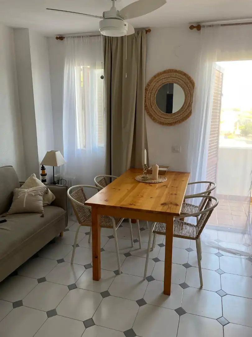 Menjador de Apartament en venda en Peñíscola / Peníscola amb Calefacció, Terrassa i Moblat