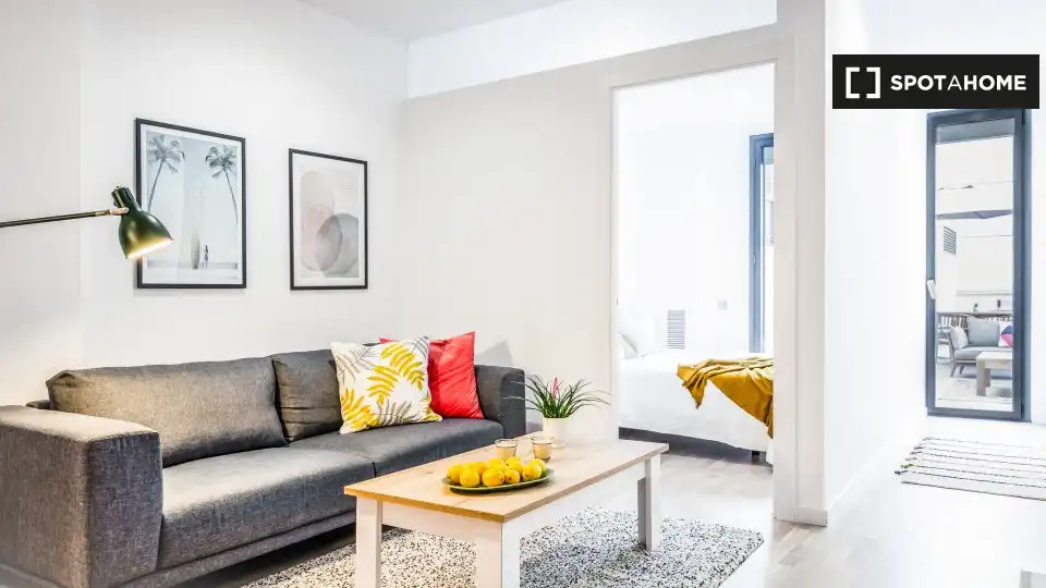 Living room of Flat for share in Barcelona  with Air Conditioner, Heating and Furnished