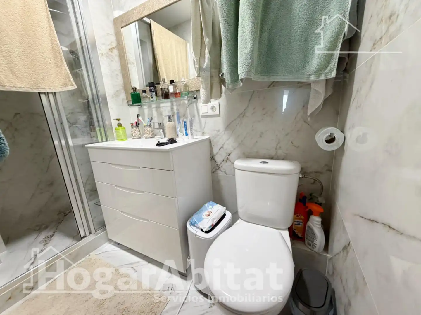Bathroom of Flat for sale in Sagunto / Sagunt  with Air Conditioner and Parquet flooring