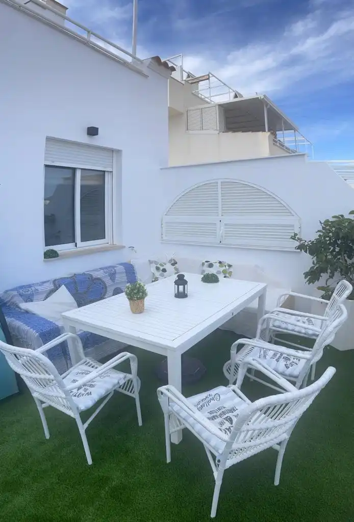 Terrasse von Dachboden zum Verkauf in Pulpí mit Klimaanlage, Heizung und Privatgarten