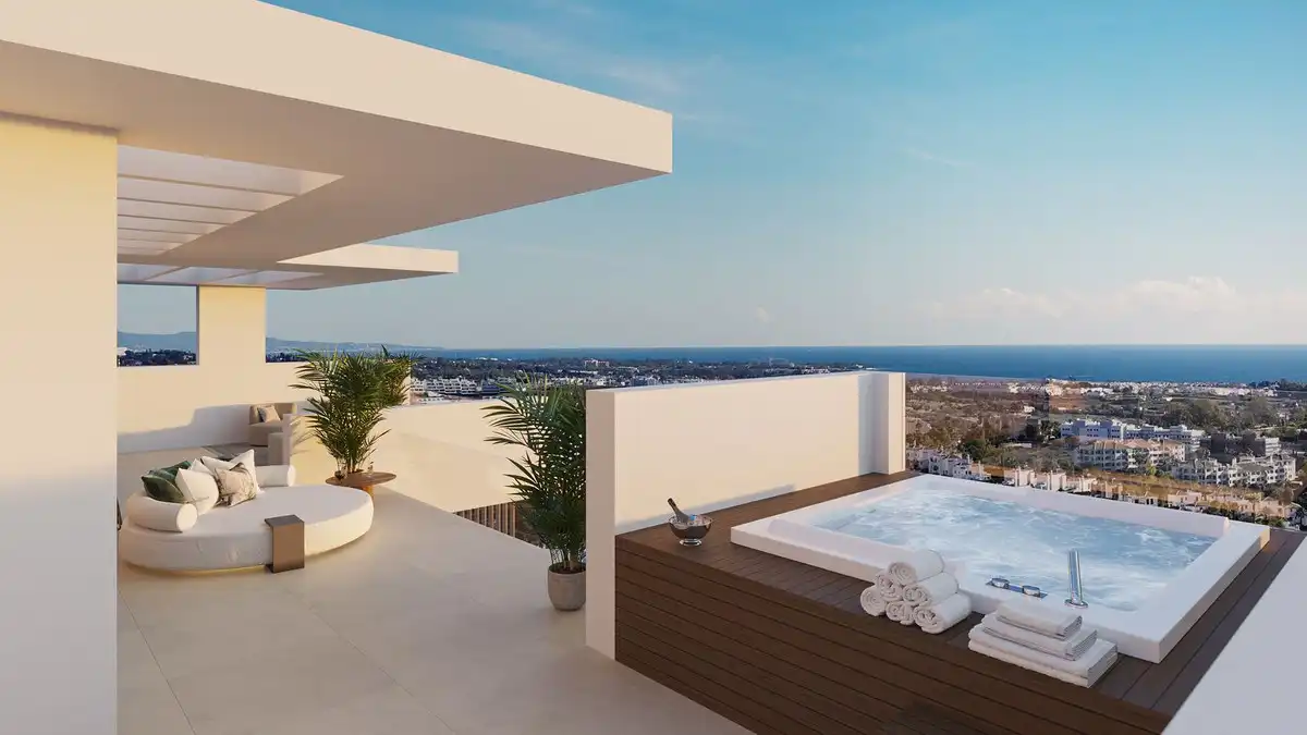 Terraza de Casa o chalet en venta en Estepona con Aire acondicionado, Jardín privado y Terraza