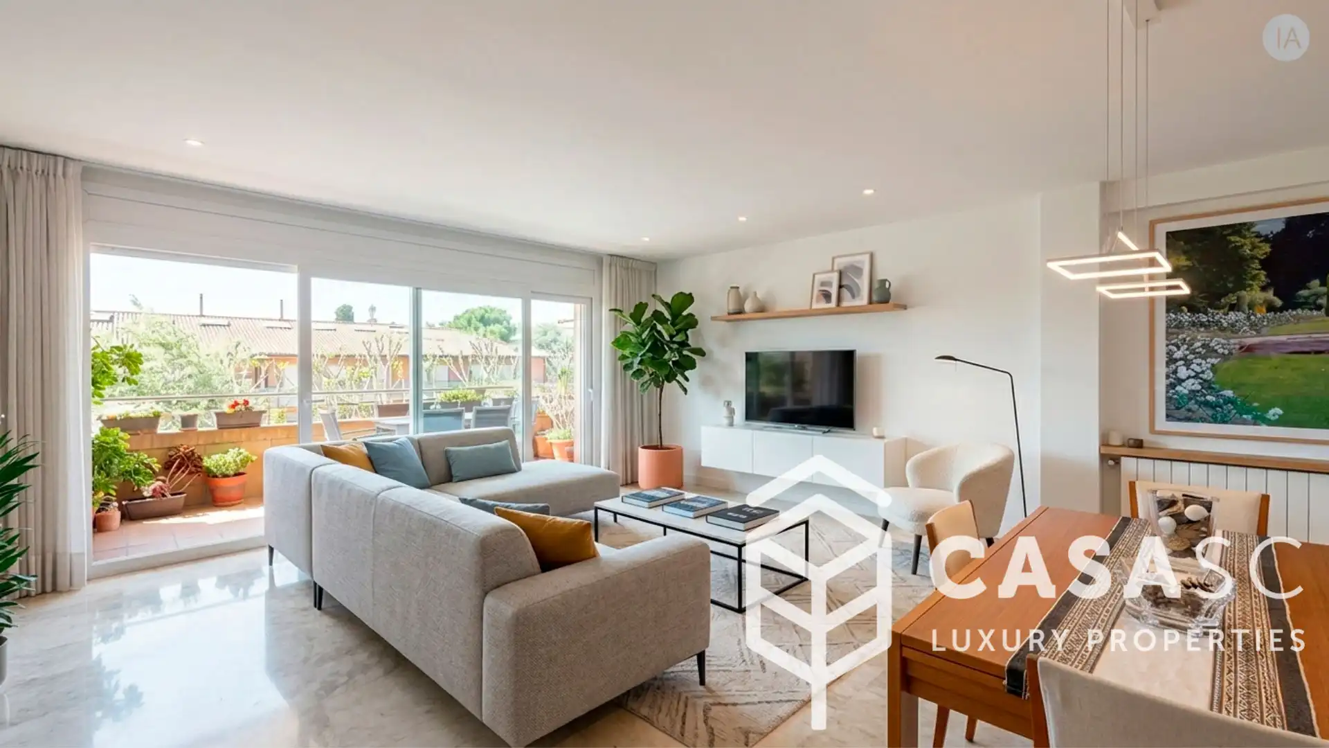 Wohnzimmer von Dachboden zum Verkauf in Sant Cugat del Vallès mit Klimaanlage, Heizung und Parkett