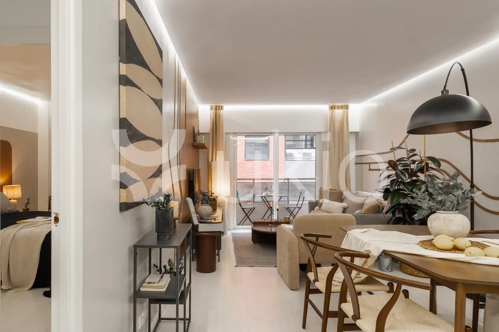 Wohnzimmer von Wohnungen zur Miete in Madrid mit Klimaanlage, Heizung und Terrasse