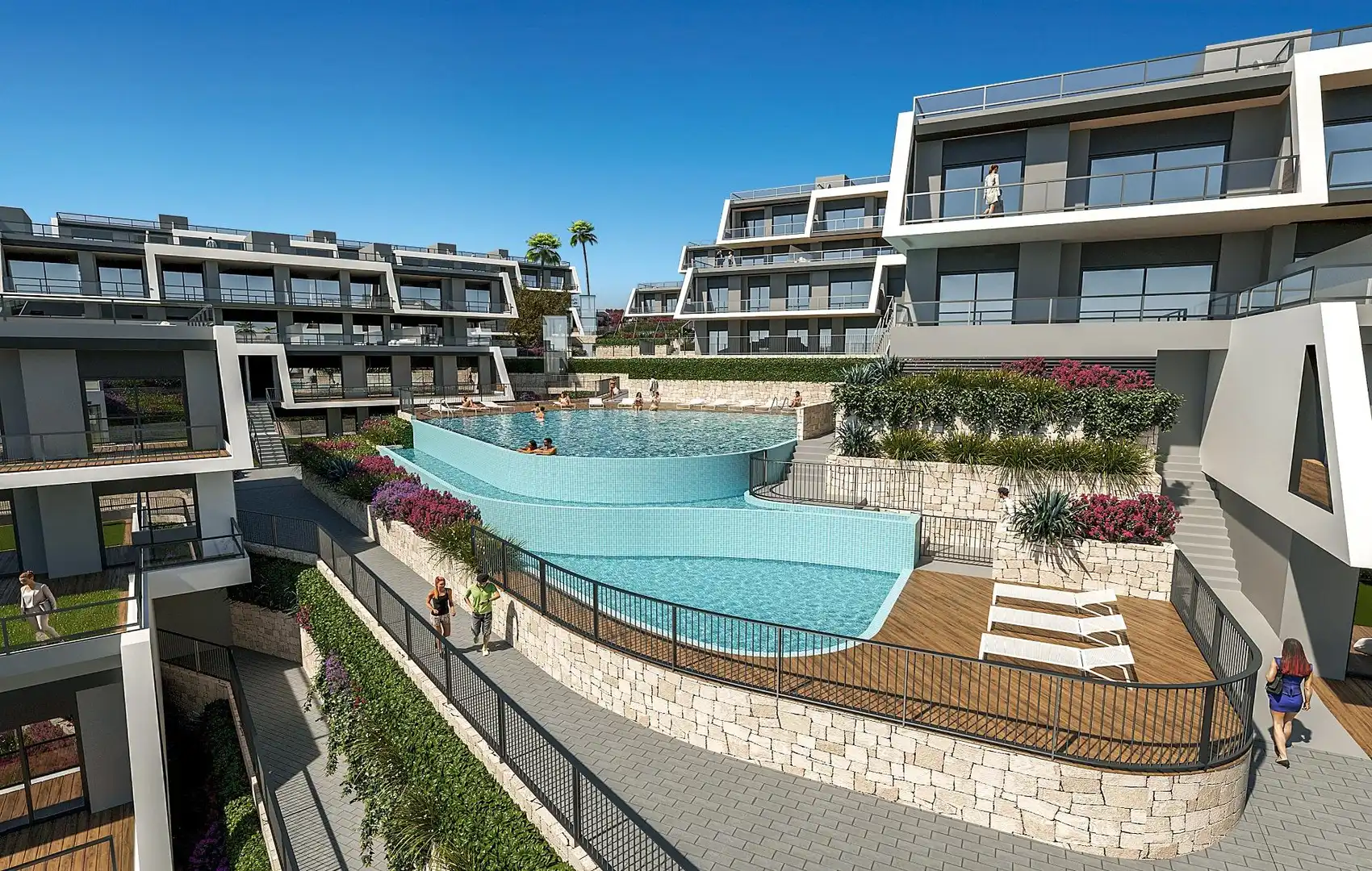Schwimmbecken von Erdgeschoss zum Verkauf in Santa Pola mit Klimaanlage, Heizung und Privatgarten