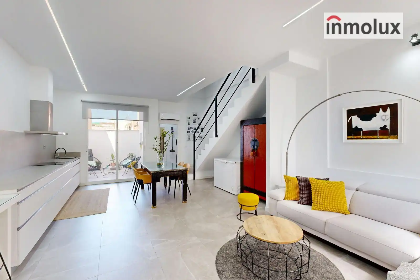 Sala de estar de Casa adosada en venta en Alicante / Alacant con Aire acondicionado, Calefacción y Terraza