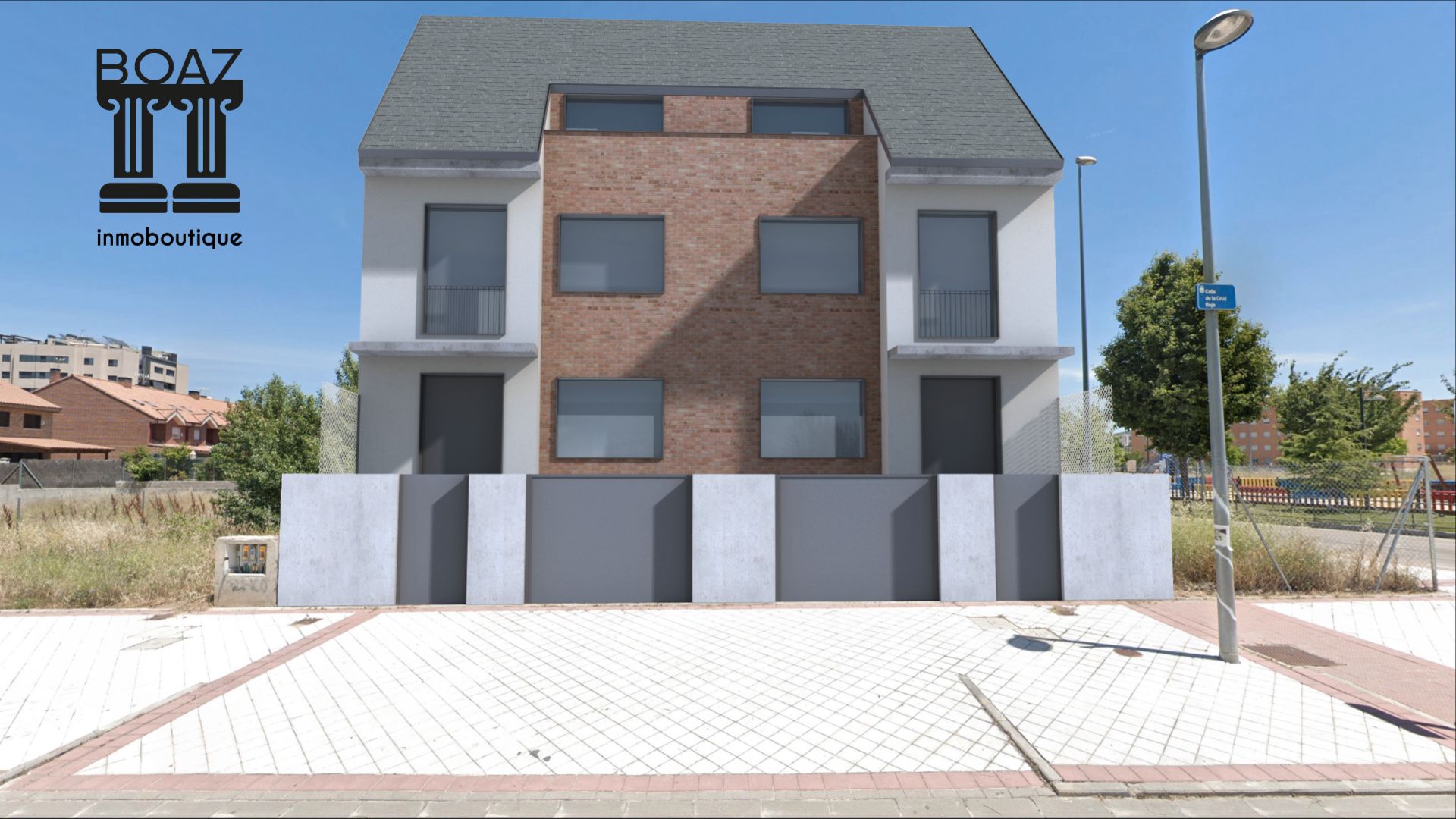 Vista exterior de Casa adosada en venda en Fuenlabrada amb Aire condicionat, Jardí privat i Terrassa