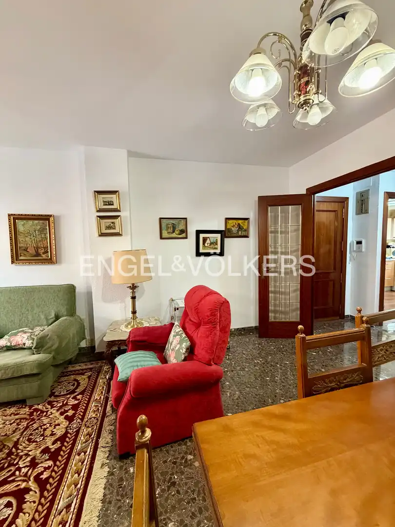 Living room of Flat for rent in Valencia  with Air Conditioner, Heating and Balcony